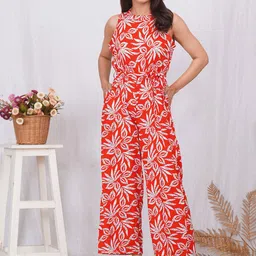 MILAAV Women Printed Tie-Ups Round Neck Jumpsuit-picture-47
