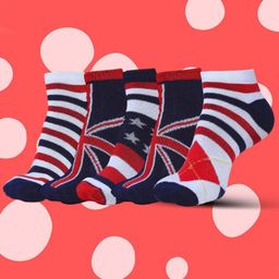 MJE Men Pack Of 5 Patterned Cotton Ankle Length Socks-image-99