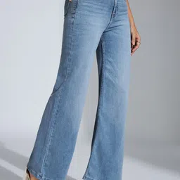 Miss Chase Women Wide Leg High-Rise Light Fade Stretchable Jeans-image-30