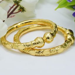 SATTIK Pack of 2 Women Gold-plated Pola Bangle Set-image-65