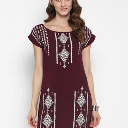 Taurus Ethnic Motifs Embroidered A-Line Dress-picture-4
