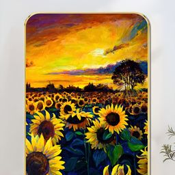 SAF Yellow & Green 1 Piece Wood Floral and Botanical Wall Paintings-11