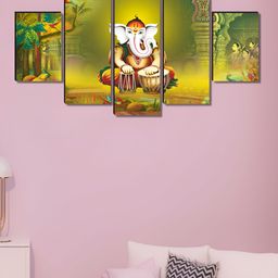 Myntra Elegant Homes Green & White 4 Piece Wood Religious Wall Paintings-image-32
