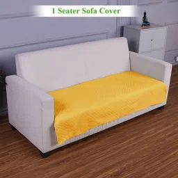 HOKIPO Yellow Polyester 1 Piece Sofa Cover-image-24