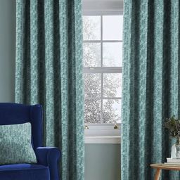 Nefertiti Home Sea Green Set of 2 Floral Black Out Long Door Curtain-image-92