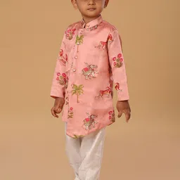 The Mini Trunk Boys Ethnicb Motifs Printed Regular Kurta with Pyjamas image 3