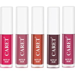 CARET ORGANIC Set Of 5 Liquid Matte Lipsticks - 10 ml Each - 4 - 2 - 6 - 7 - 8-14