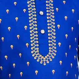 NFC CREATION Boys Floral Printed Regular Thread Work Kurta with Pyjamas image 2