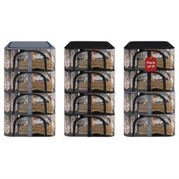 Kuber Industries Black Set of 6 Regular Drawer Organiser Organisers-45