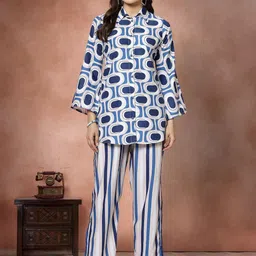 Moda Rapido Geometric Printed Shirt With Trousers Co-Ords-image-29