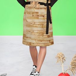 ArtzFolio Brown & Beige Printed Cotton Waist Apron-11