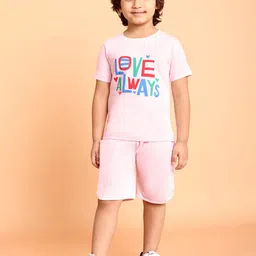 YK Boys Printed Round Neck Pure Cotton T-Shirt With Shorts-picture-48
