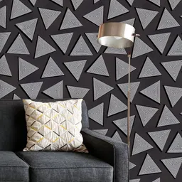 ArtzFolio Printed UV-Resistant Anti-Bacterial Black White Triangles Peel & Stick Wallpaper-picture-21