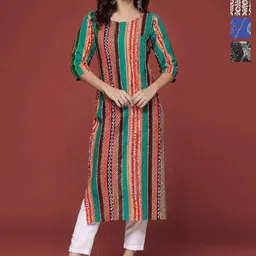 Anouk Rustic Selection Of 4 Ethnic Motifs Printed Round Neck Straight Kurtas-image-58