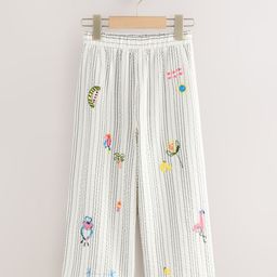 NEXT Girls Floral Printed Wide Leg Pleated Parallel Trousers-picture-30