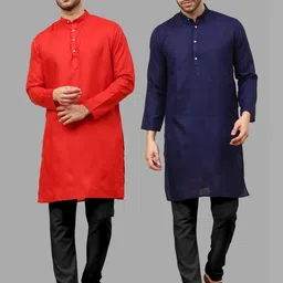 VS MALL Men Cotton Blend Kurta Sets-picture-5