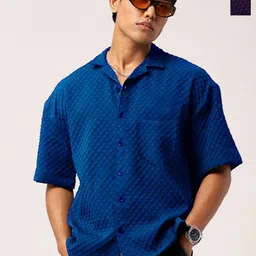SZN Men Pack Of 2 Standard Relaxed Fit Cuban Collar Textured Casual Shirts-picture-27