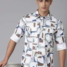Mast & Harbour Men Standard Opaque Printed Casual Shirt-image-73
