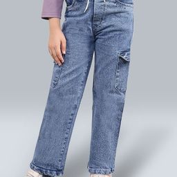 BAESD Girls Straight Fit Heavy Fade Jeans-image-10