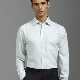Louis Philippe Men Classic Spread Collar Textured Cotton Formal Shirt-image-72