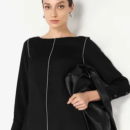 RAREISM Women Solid Boat Neck Top-picture-37