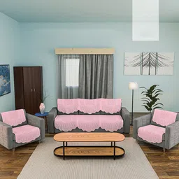 Kuber Industries Pink Cotton Sofa Cover-image-42