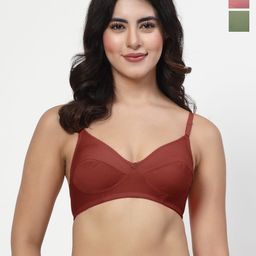 LILY Manoop Women Pack of 3 Full Coverage Non Padded T-shirt Bra-image-14
