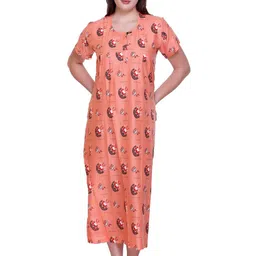 FIRST SLEEP Women Printed Maxi Nightdress-image-96