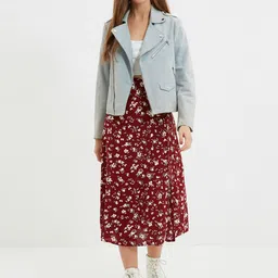 Trendyol Floral Printed A-Line Midi Skirt-image-51
