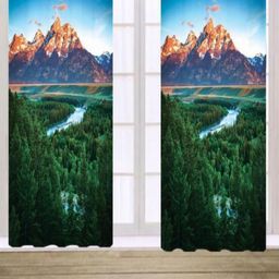 BELLA TRUE White & Green 2 Pieces Ethnic Motifs Door Curtains-image-61