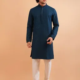 azania Men Embroidered Thread Work Kurta-13