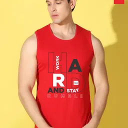 WOOSTRO Pack Of 2 Printed Combo Cotton Gym InnerwearVest VWS26(HARD RED)(RUN RED)-17