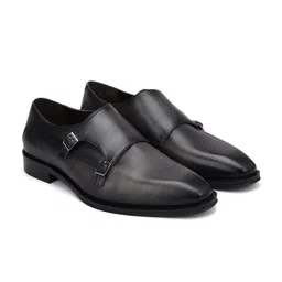 ROSSO BRUNELLO Men Leather Formal Monk Shoes-picture-32