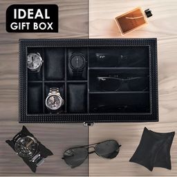 RUBOXA Leather 9 Slot Wrist Watch Organizer image 3