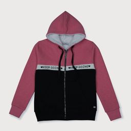 Palm Tree Girls Typography Colourblocked Fleece Sporty Jacket-image-42