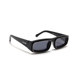 Voyage Rectangle Sunglasses for Men & Women (Black Lens | Matt Black Frame - MG6574)-49