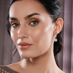 Jazz and Sizzle Rhodium-Plated Cubic Zirconia Studded Square Drop Earrings image 2