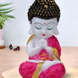 Aura Pink & White Buddha Idol Showpiece-image-38