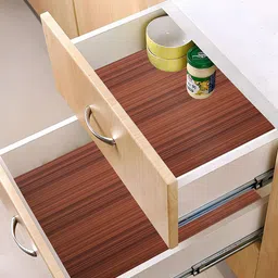 Kuber Industries Brown 2 Pieces Printed Water Resistant Shelf Liner Organisers-18