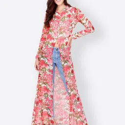 SCORPIUS Floral Print Georgette Longline Top-picture-30