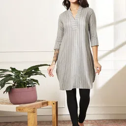 Anouk Rustic Women Striped Kurta-image-60