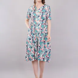 Mishy Geometrical Printed A-Line Dress-image-64
