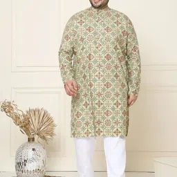 SOJANYA PLUS Men Ethnic Motifs Printed Regular Kurta with Pyjamas image 1
