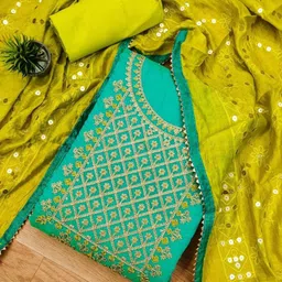 Sidhidata Embroidered Unstitched Dress Material-image-11