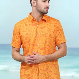 Enciger Men Standard Fit Spread Collar Conversational Printed Casual Shirt-picture-34