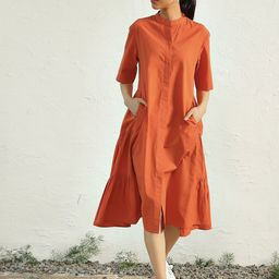 Canoopi Tiered Shirt Midi Dress-image-68