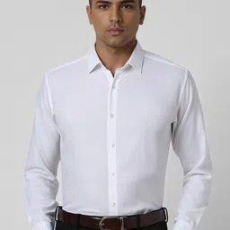 V Dot Men Spread Collar Solid Slim Fit Formal Shirt-image-47