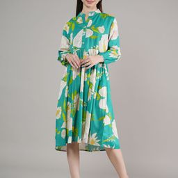 Belfry Womens Floral Bell Sleeve A-Line Midi Dress-picture-12
