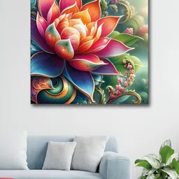 RANDOM Green & Pink Floral And Botanical Canvas Wall Art-34