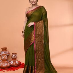Piyari Fashion Woven Design Zari Taant Saree-picture-49